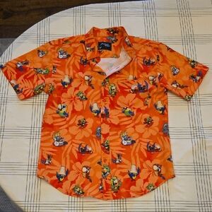 Men's Orange Floral Print Casual Shirt